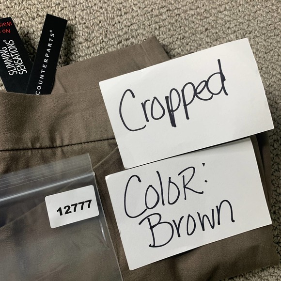 Counterparts Womens Pants Size 10 Brown Straight Leg Slimming Sensations Cropped - Picture 13 of 13